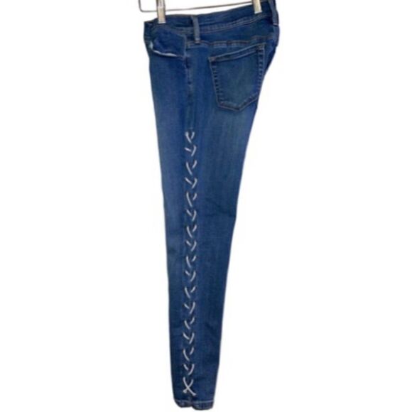 PACSUN High Rise Ankle Side Blue Lace Up Jegging  Size 25 - Picture 10 of 12